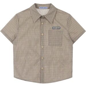 Aelfric Eden Mens Tan Plaid Button-Down Shirt